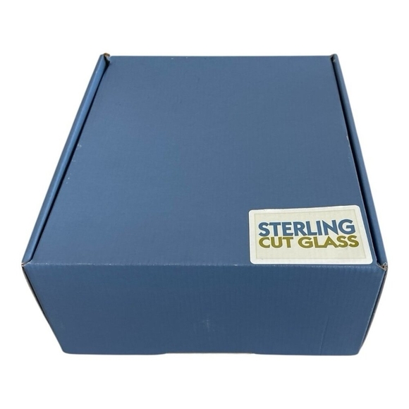 Pair of Vintage La Costa Resort Sterling Cut Glass Stemmed Wine Glasses NIB Rare - Picture 3 of 4